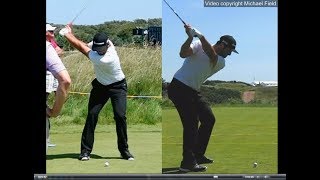 Jon Rahm golf swing  Long Iron faceon amp downtheline July 2017 [upl. by Cromwell688]