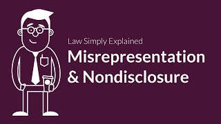 Misrepresentation and Nondisclosure  Contracts  Defenses amp Excuses [upl. by Masry330]