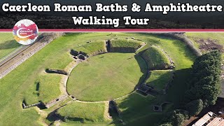 CAERLEON ROMAN BATHS amp AMPHITHEATRE WALES  Walking Tour  Pinned on Places [upl. by Enalb]