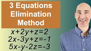 Solving Systems of 3 Equations Elimination [upl. by Ardeen]