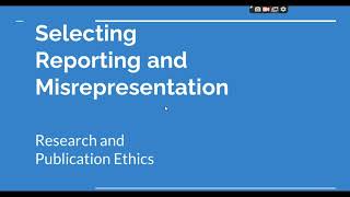 Selective Reporting and Misrepresentation of data Research and Publication ethics Phd coursework [upl. by Rebmaed]