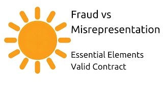 Fraud vs Misrepresentation  Other Essential Elements of a Valid Contract  CA CPT  CS amp CMA [upl. by Turne]